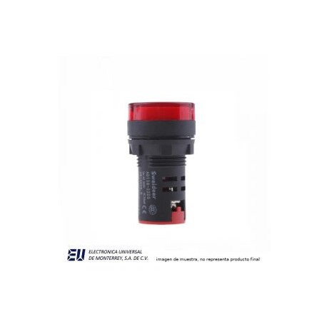 FOCO PILOTO ROJO 24V 22MM – AD16B-22DS-RED-24