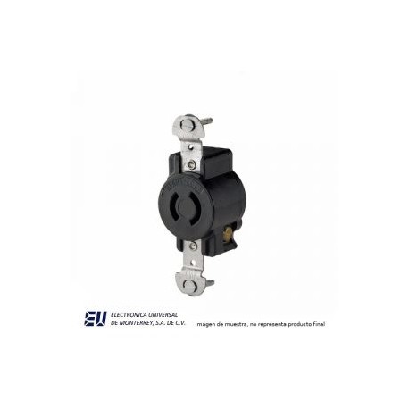 RECEPTACULO SENCILLO 1/2 VUELTA 2 POLOS P/7102 20A 250V – 7210B