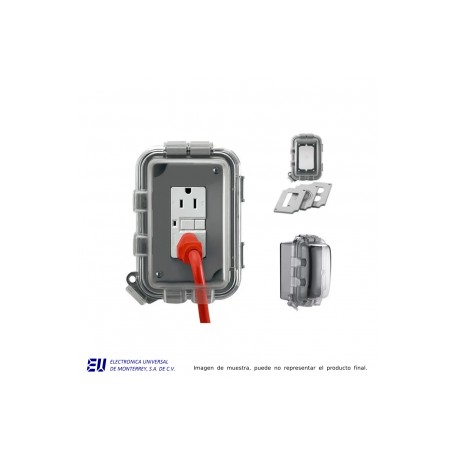 CUBIERTA A PRUEBA DE INTEMPERIE DE 1 MODULO CON CERRADO AUTOMATICO PROFUNDIDAD ESTANDAR MONTAJE HORIZONTAL/VERTICAL – WIU1