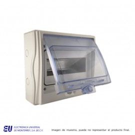 CAJA DE DISTRIBUCION IP65, 8+1 MODULOS SIN BORNES – WD6508