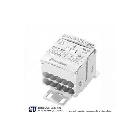 BLOQUE DISTRIBUCION 100VAC/1500VDC 175 AMP 12 CONEXIONES 2 ENTRADAS 10 SALIDAS  –  9D0151750210