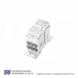 BLOQUE DISTRIBUCION 100VAC/1500VDC 125 AMP 8 CONEXIONES 2 ENTRADAS 6 SALIDAS  –  9D0151250206