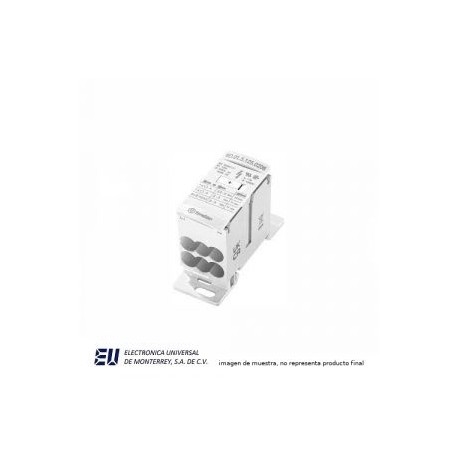 BLOQUE DISTRIBUCION 100VAC/1500VDC 125 AMP 8 CONEXIONES 2 ENTRADAS 6 SALIDAS  –  9D0151250206