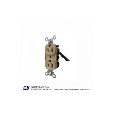 RECEPTACULO DOBLE 2 POLOS 3 HILOS C/TIERRA 15A 125V – M5250M
