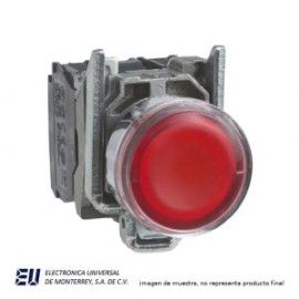 PULSADOR ILUM. MOMENTA ROJO +NA+NC+LED 24V METALICOS – XB4BW34B5