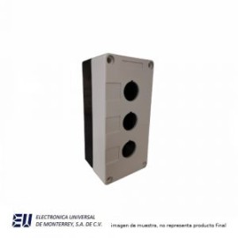 CAJA PLASTICA GRIS 3 BARRENOS/HOYOS – HSALM03G