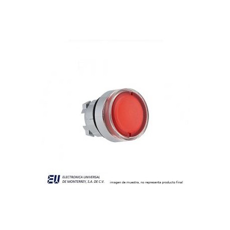 BOTON PULSADOR ILUMINADO ROJO 22MM METALICO – LAY50-22SKB-D-R