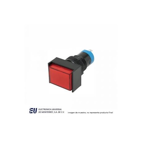 BOTON PULSADOR SOSTENIDO ILUMINADO ROJO 24V 16MM NA+NC – K16-382-RD