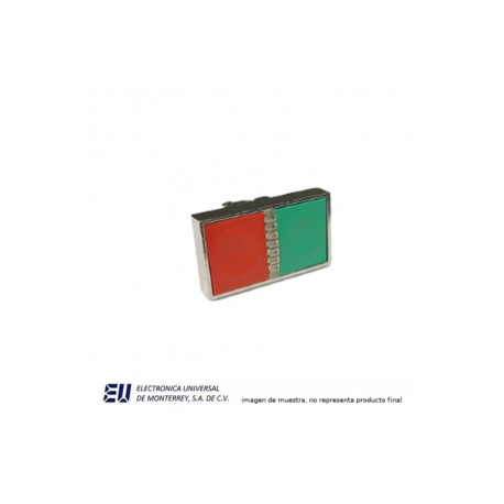 BOTON PULSADOR  ROJO/VERDE BANDERA  22MM METALICO – LAY50-22SKB-RV