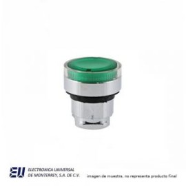 BOTON PULSADOR ILUMINADO VERDE 22MM METALICO – LAY50-22SKB-D-G