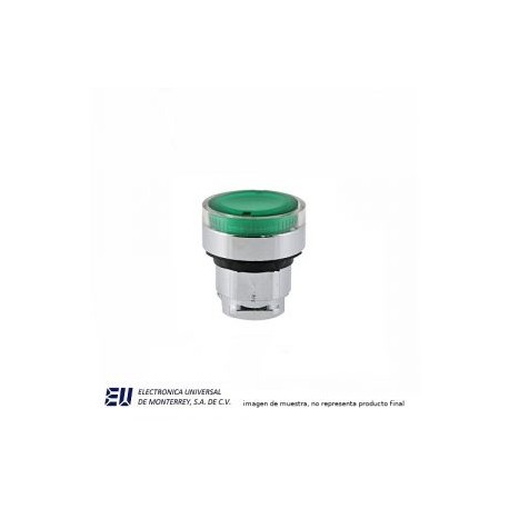 BOTON PULSADOR ILUMINADO VERDE 22MM METALICO – LAY50-22SKB-D-G