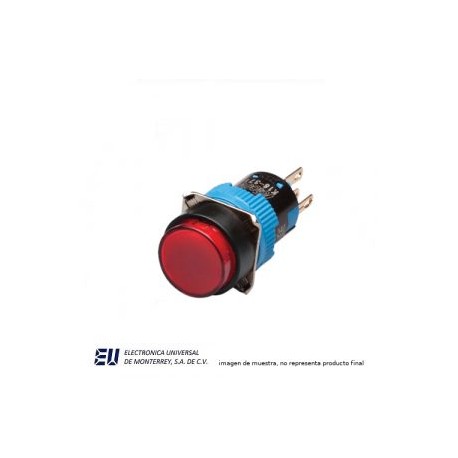 BOTON PULSADOR 16MM REDONDO ROJO 120V – K16-272R