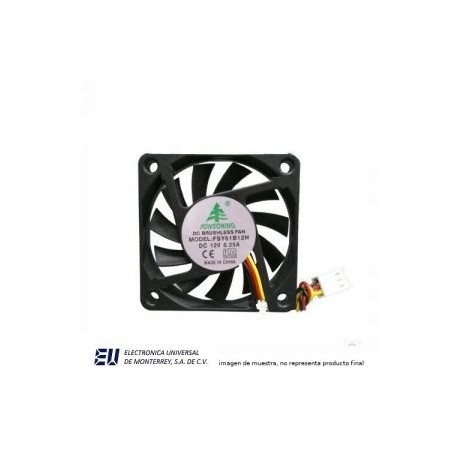 VENTILADOR 12VCD 60X60X10MM 3 HILOS – FSY61S12H