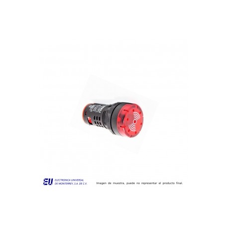 ALARMA CON LUZ ROJA Y SONIDO 22MM 130V CA/CD 85DB – AD16B-22MR-130